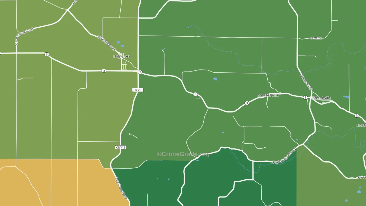 Holy Cross, IA Map of Drug-Related Crime Rates