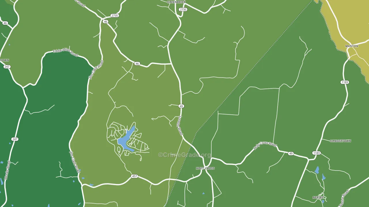 Holy Cross, KY Map of Drug-Related Crime Rates