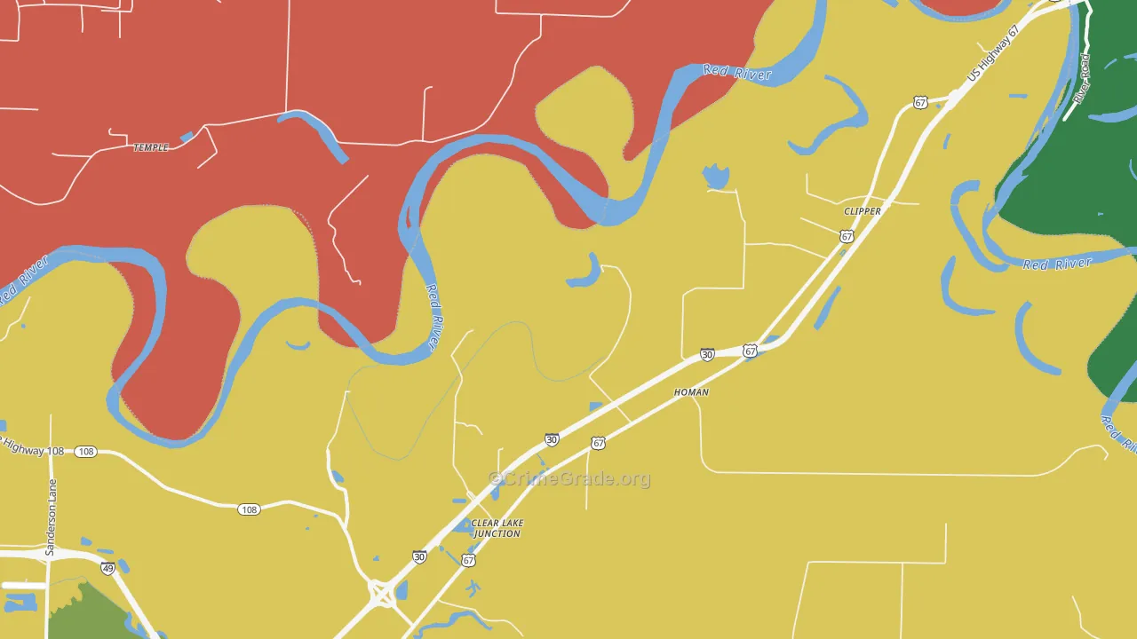 Homan, AR Map of Drug-Related Crime Rates