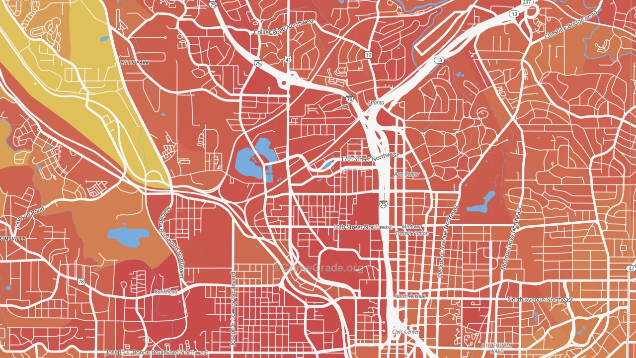 Home Park, Atlanta, GA Map of Drug-Related Crime Rates
