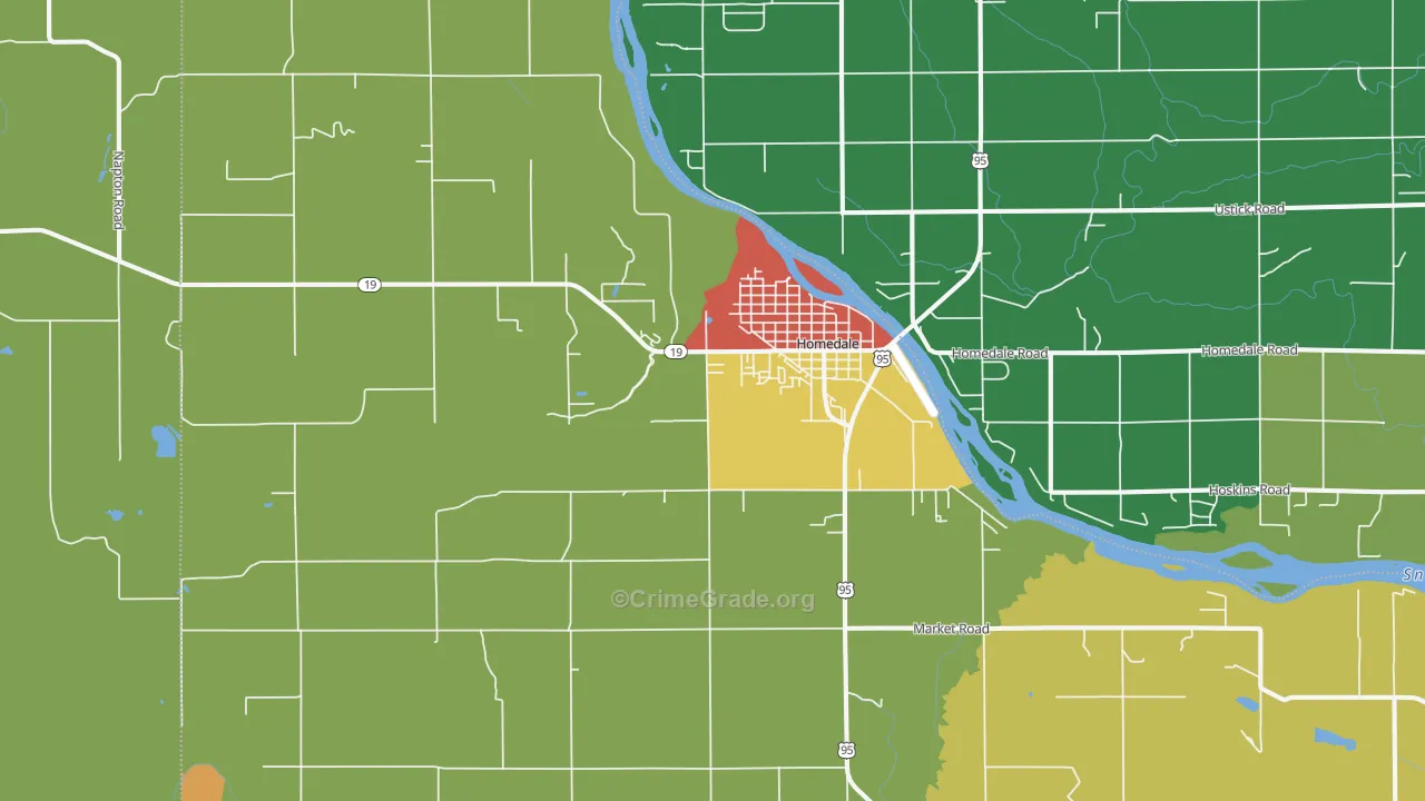Homedale, ID Map of Drug-Related Crime Rates