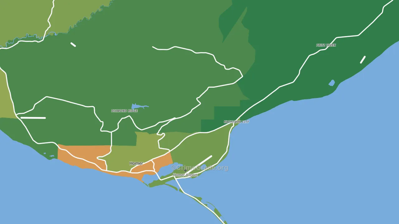 Homer, AK Map of Drug-Related Crime Rates