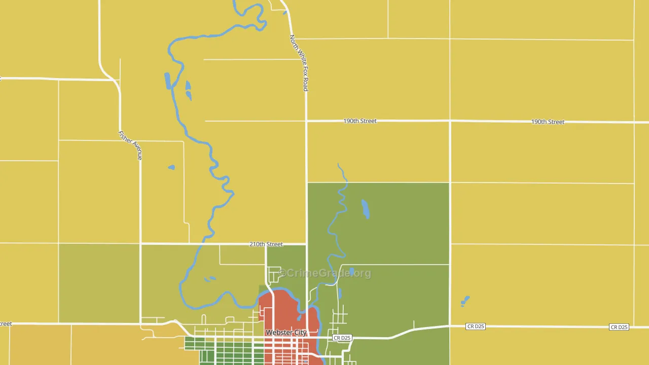Homer, IA Map of Drug-Related Crime Rates