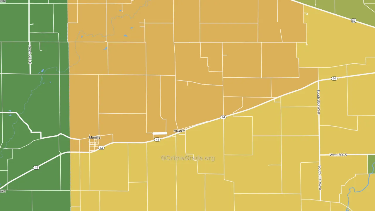 Homer, IN Map of Drug-Related Crime Rates