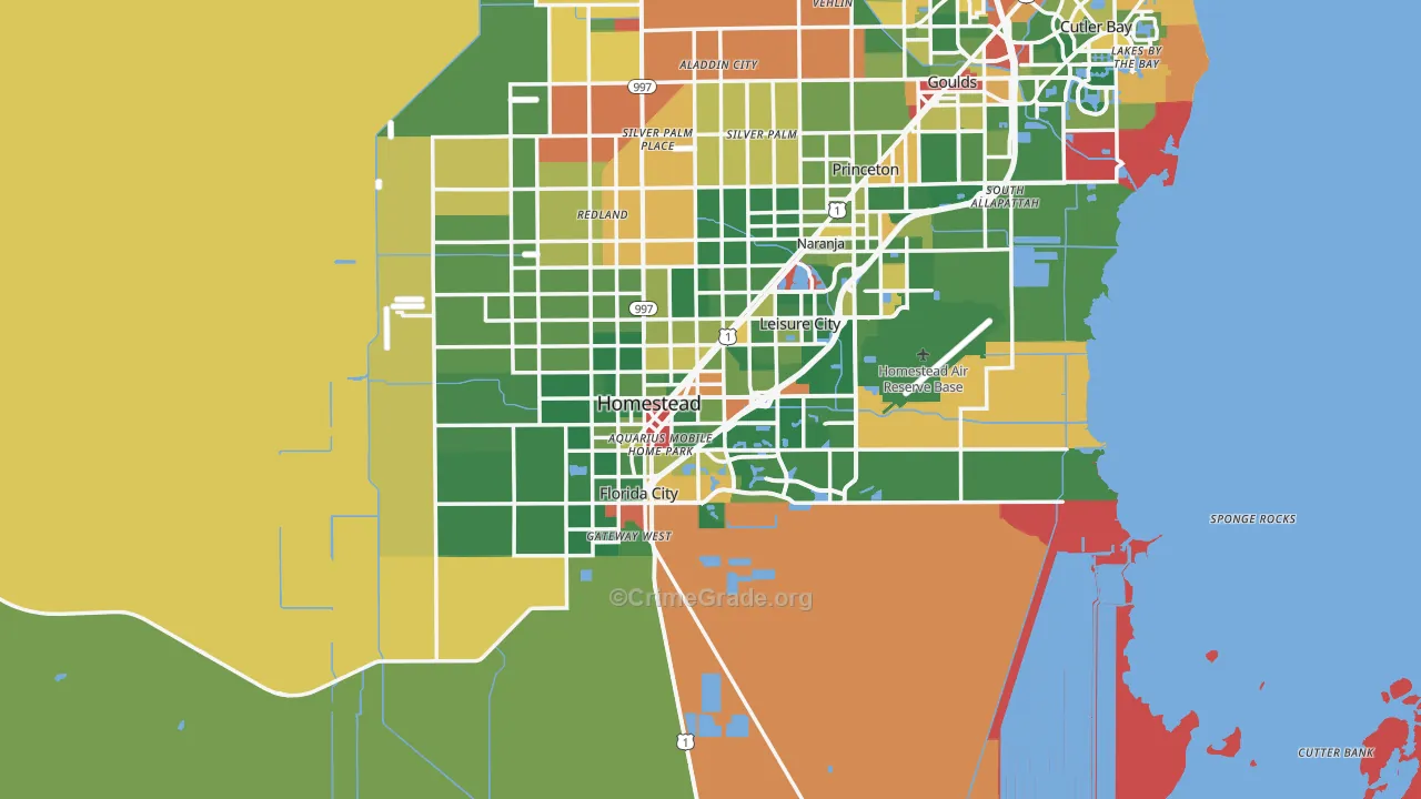 Homestead, FL Map of Drug-Related Crime Rates