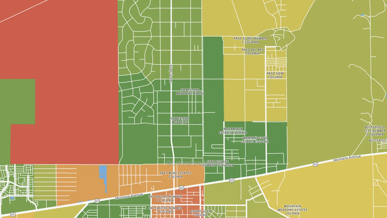 Homestead Meadows North, TX Map of Drug-Related Crime Rates