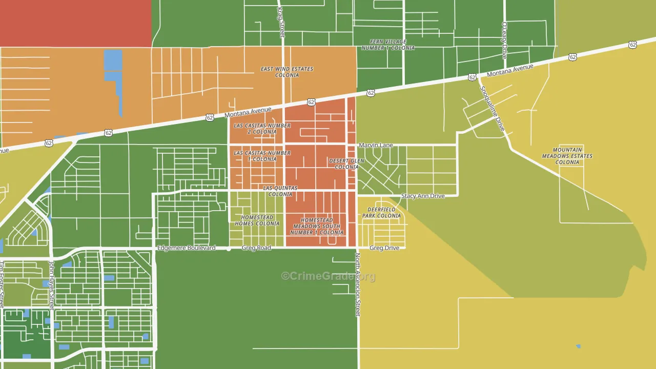 Homestead Meadows South, TX Map of Drug-Related Crime Rates