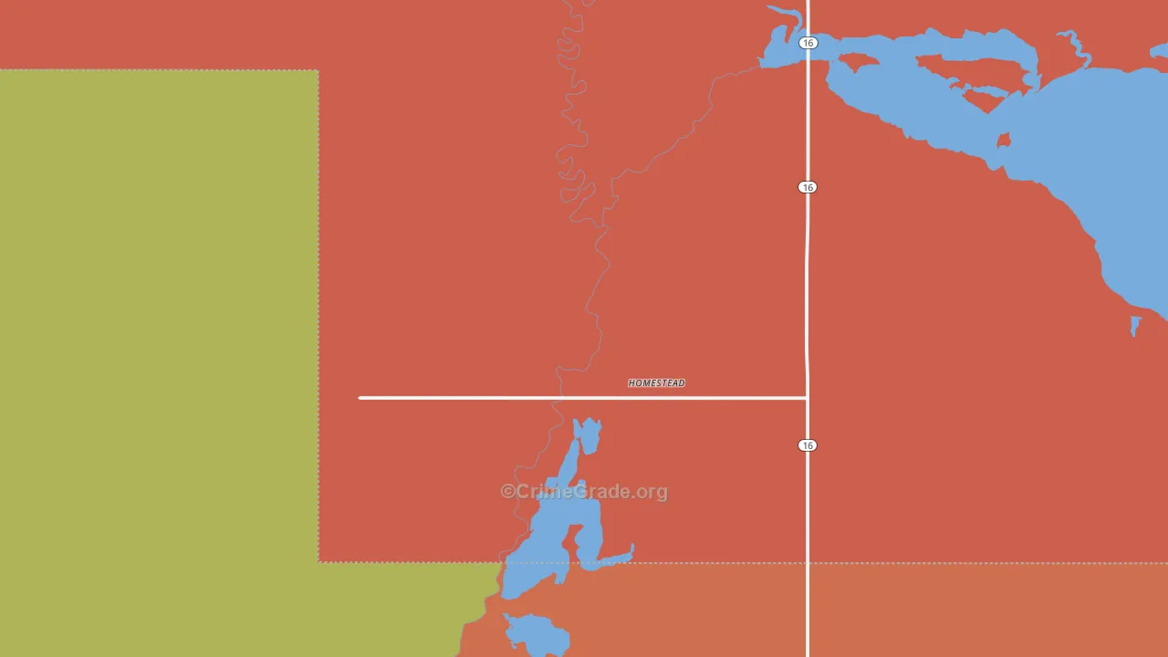 Homestead, MT Map of Drug-Related Crime Rates