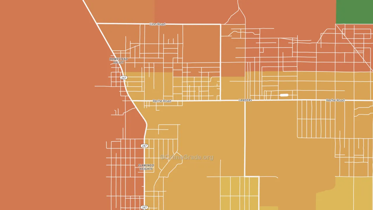 Homestead Valley, CA Map of Drug-Related Crime Rates