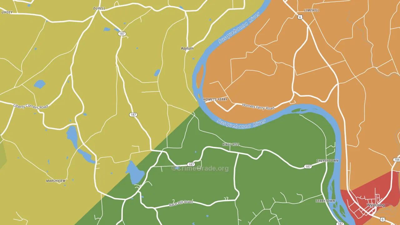Homets Ferry, PA Map of Drug-Related Crime Rates