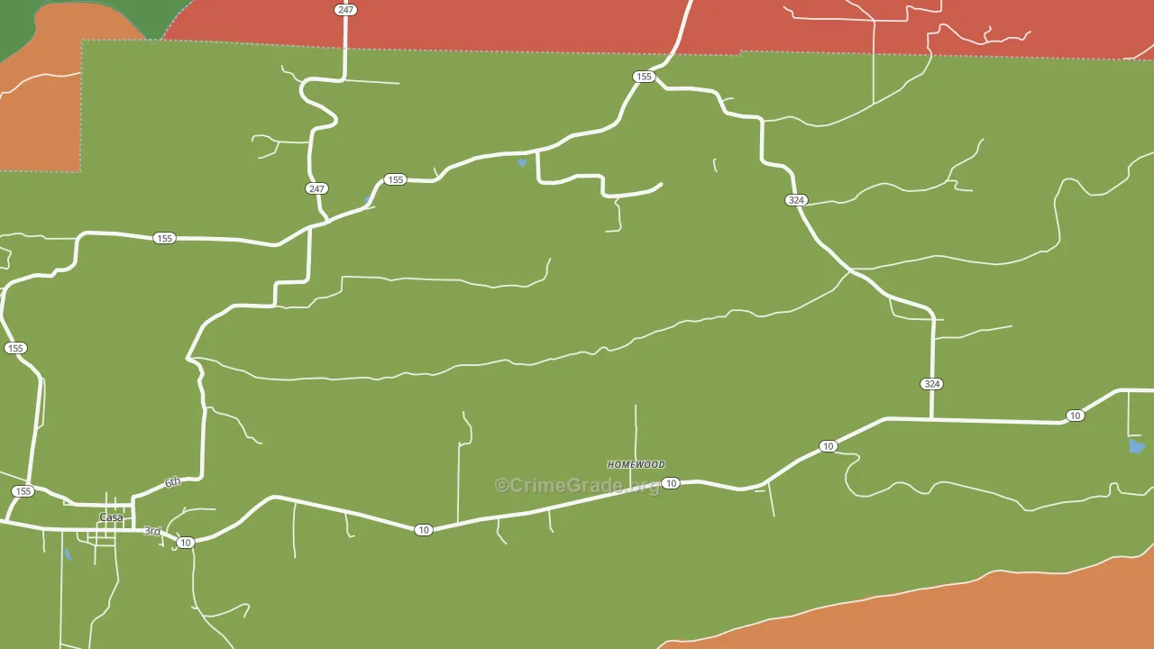Homewood, AR Map of Drug-Related Crime Rates