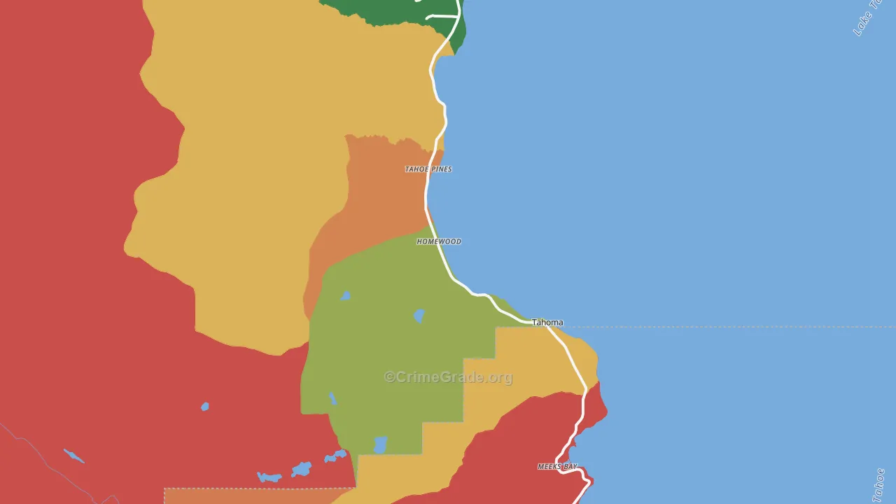 Homewood, CA Map of Drug-Related Crime Rates