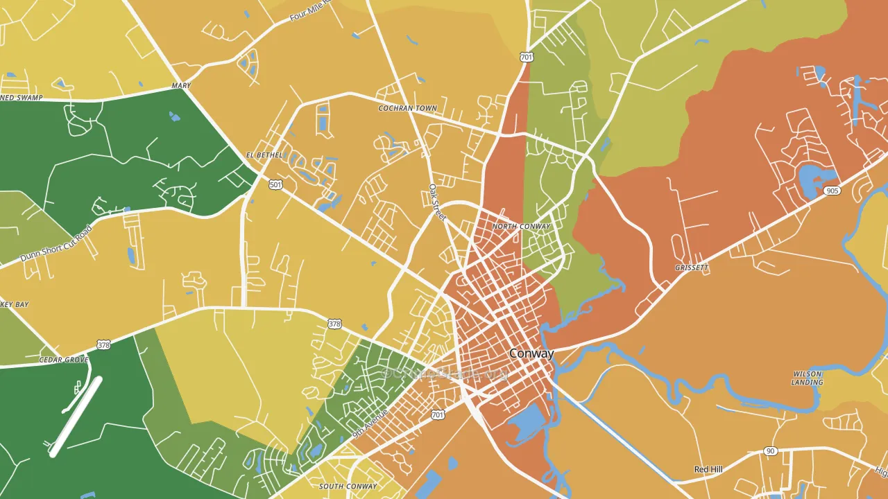 Homewood, SC Map of Drug-Related Crime Rates