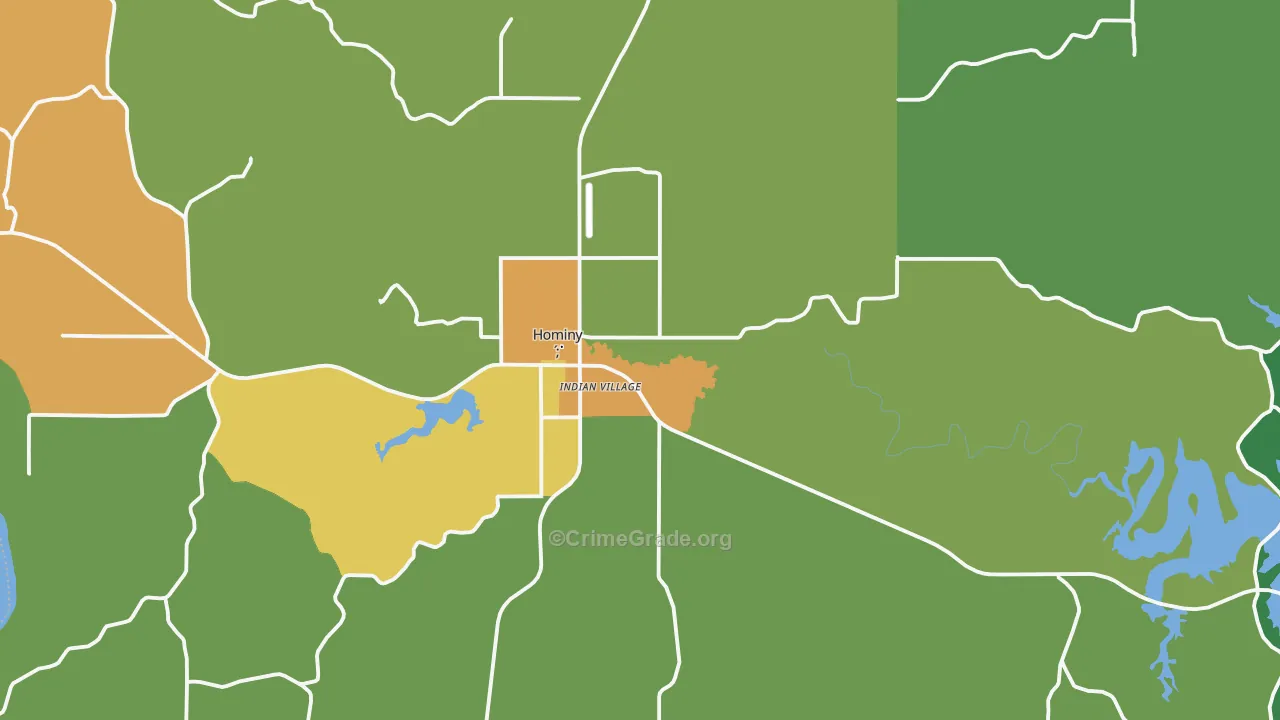Hominy, OK Map of Drug-Related Crime Rates
