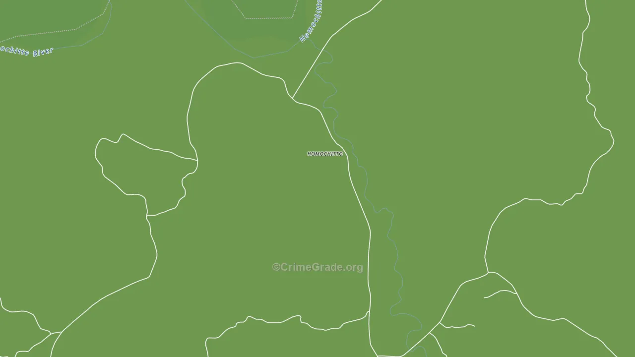Homochitto, MS Map of Drug-Related Crime Rates