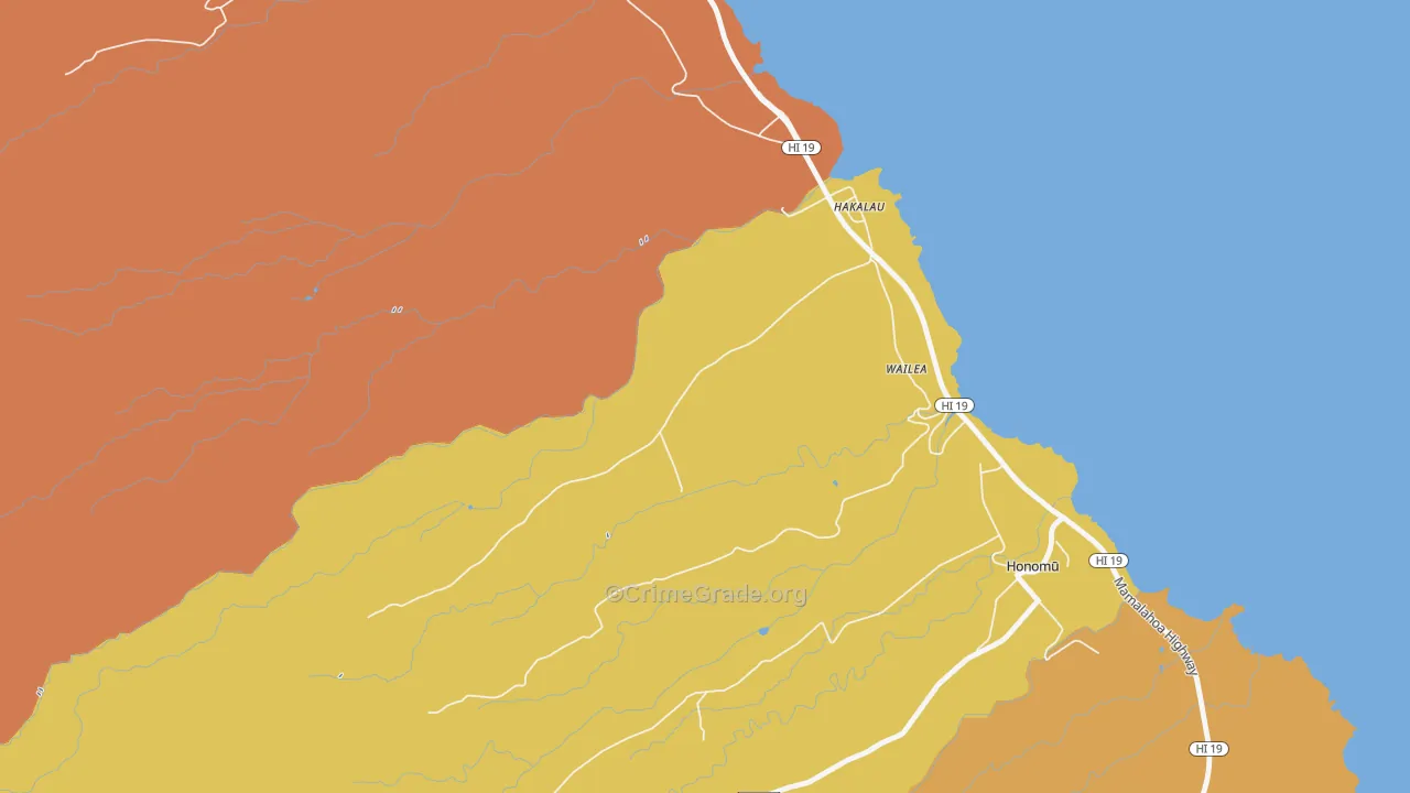 Honaunau, HI Map of Drug-Related Crime Rates