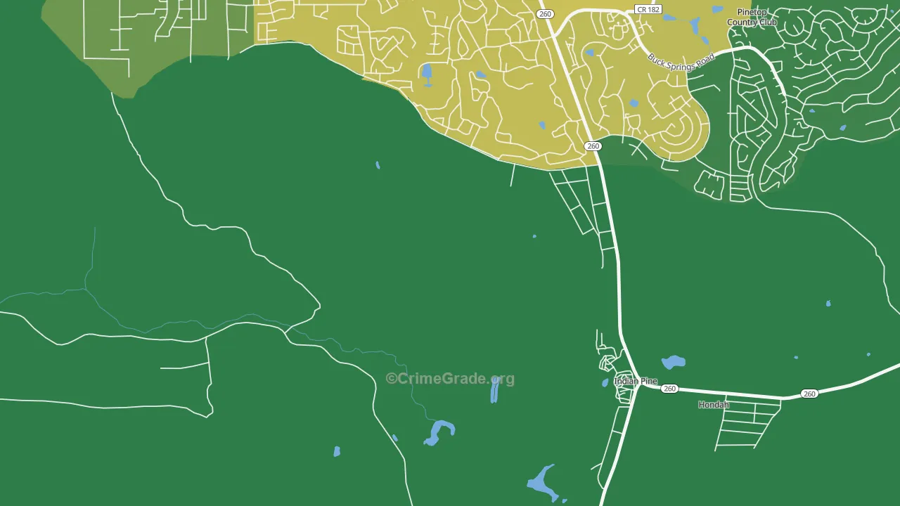 Hondah, AZ Map of Drug-Related Crime Rates