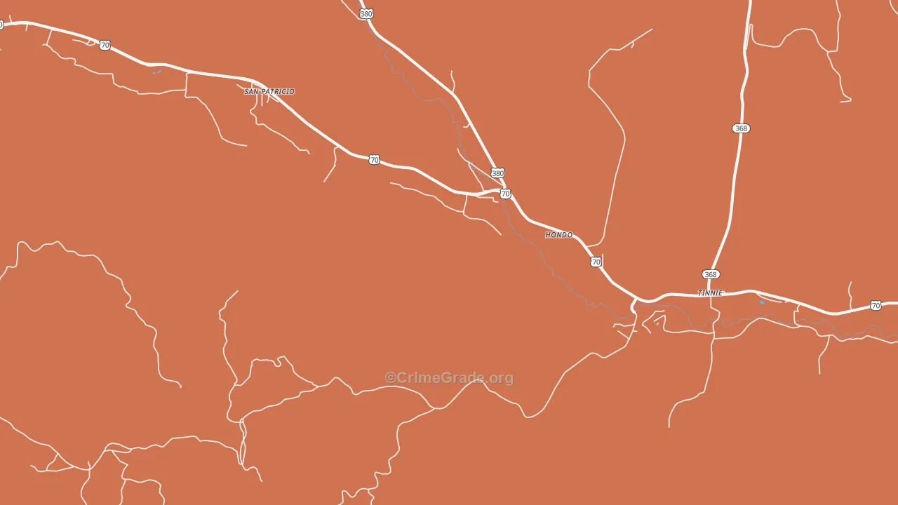 Hondo, NM Map of Drug-Related Crime Rates