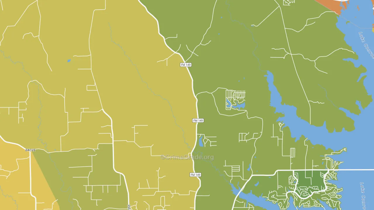 Honea, TX Map of Drug-Related Crime Rates