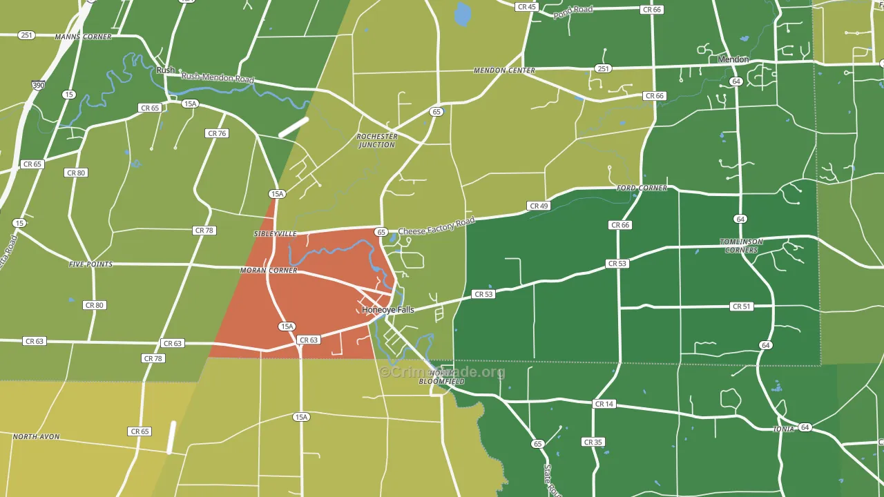 Honeoye Falls, NY Map of Drug-Related Crime Rates