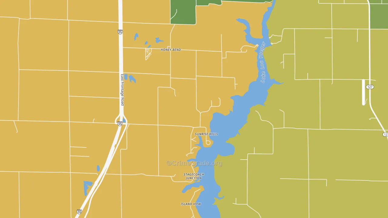 Honey Bend, IL Map of Drug-Related Crime Rates