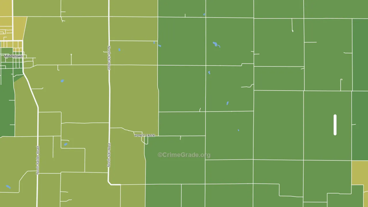 Honey Creek, IN Map of Drug-Related Crime Rates