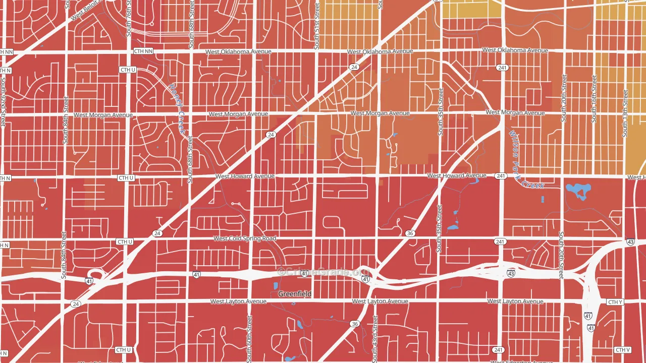 Honey Creek Manor, Milwaukee, WI Map of Drug-Related Crime Rates