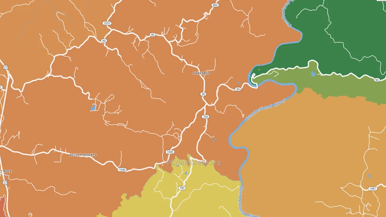 Honeybee, KY Map of Drug-Related Crime Rates