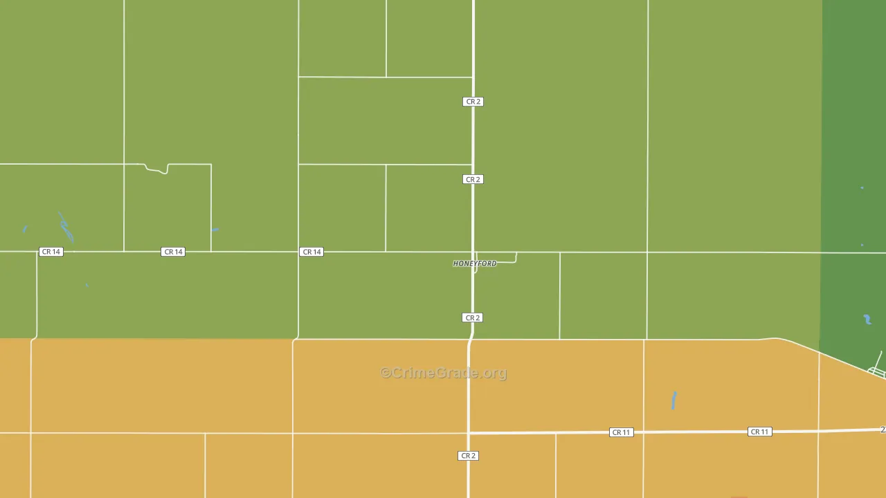 Honeyford, ND Map of Drug-Related Crime Rates