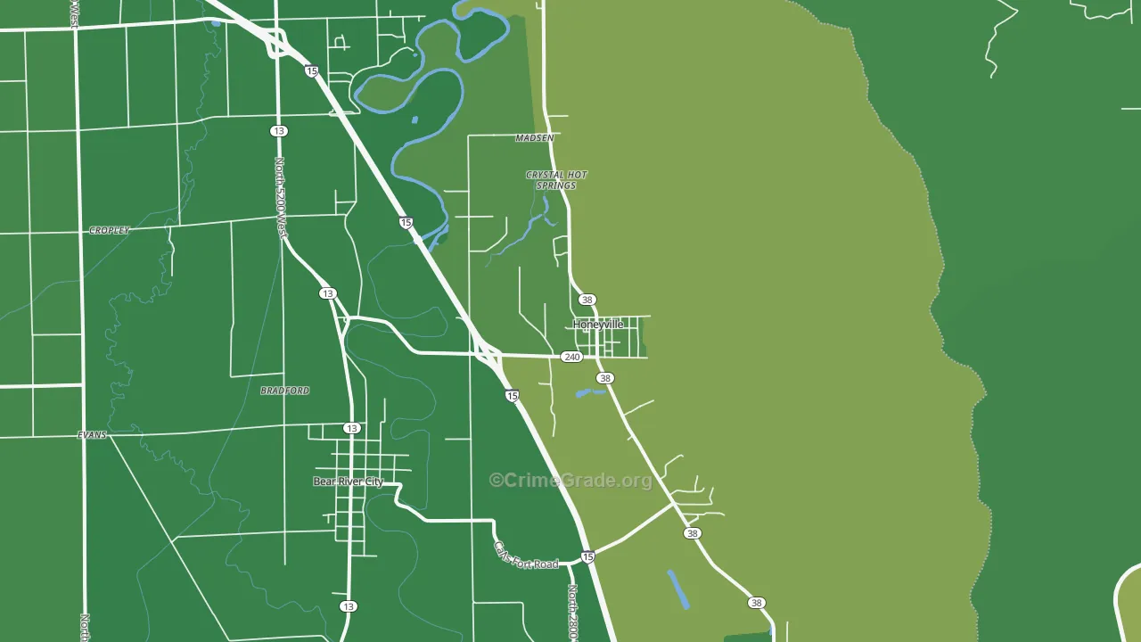 Honeyville, UT Map of Drug-Related Crime Rates