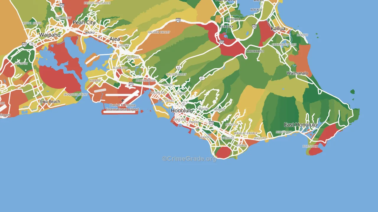 Honolulu, HI Map of Drug-Related Crime Rates