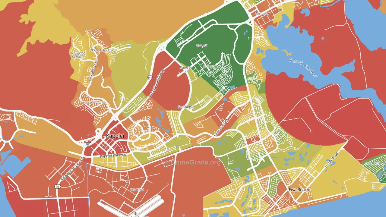Honouliuli, HI Map of Drug-Related Crime Rates