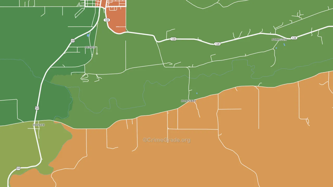 Hontubby, OK Map of Drug-Related Crime Rates