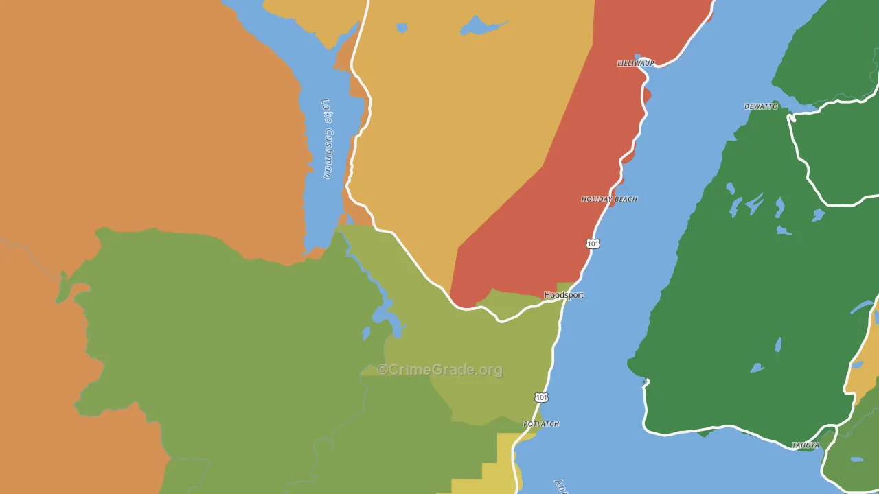 Hoodsport, WA Map of Drug-Related Crime Rates