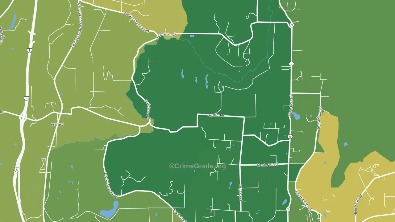 Hoogdal, WA Map of Drug-Related Crime Rates