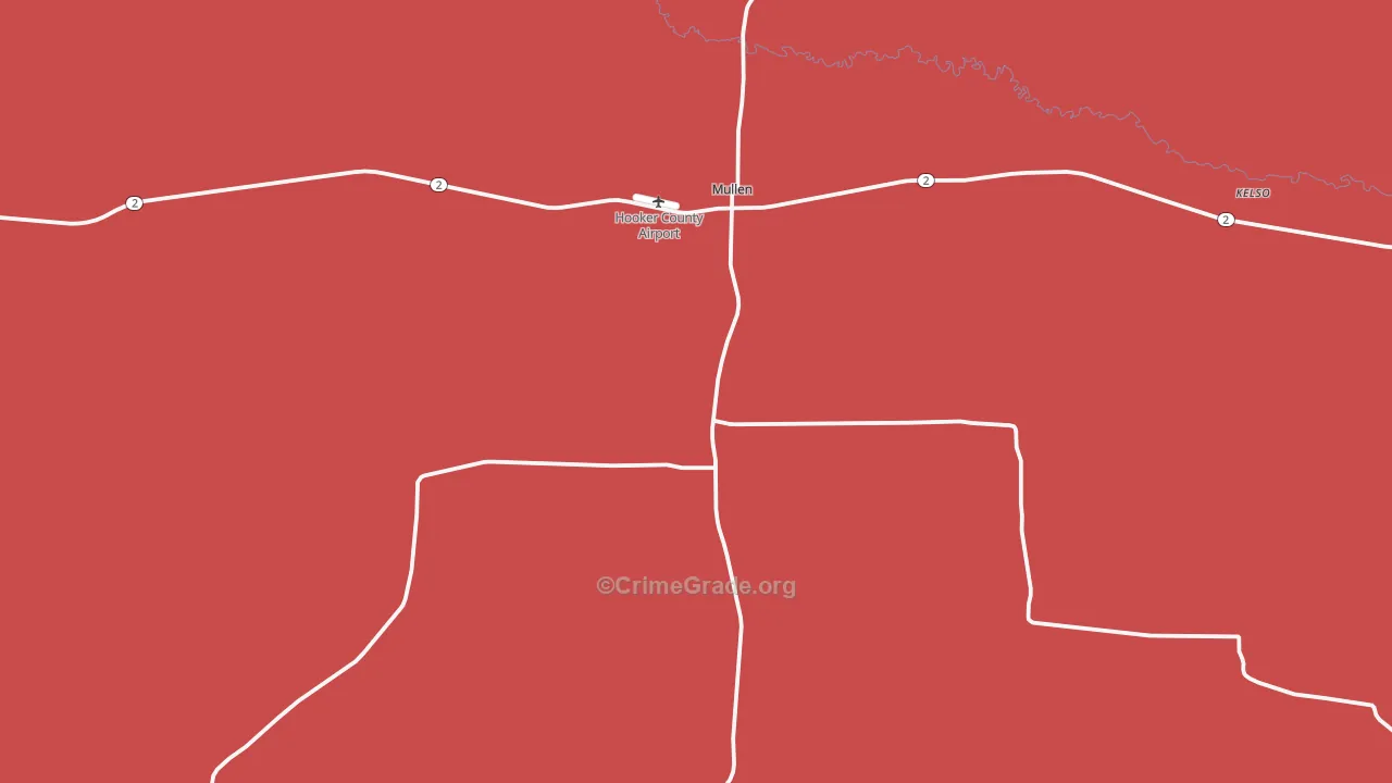Hooker County, NE Map of Drug-Related Crime Rates