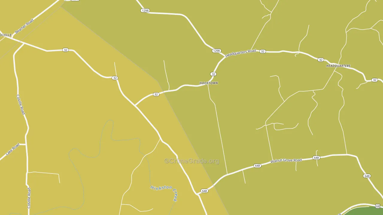 Hooktown, KY Map of Drug-Related Crime Rates