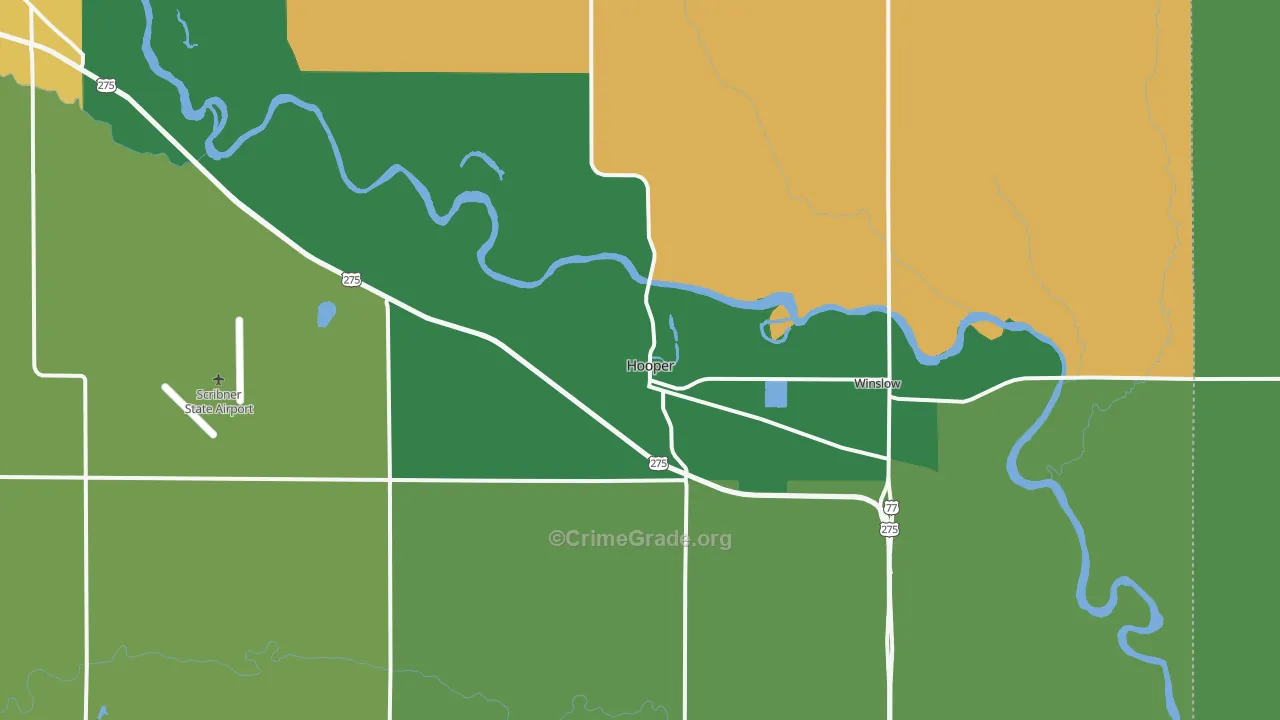 Hooper, NE Map of Drug-Related Crime Rates