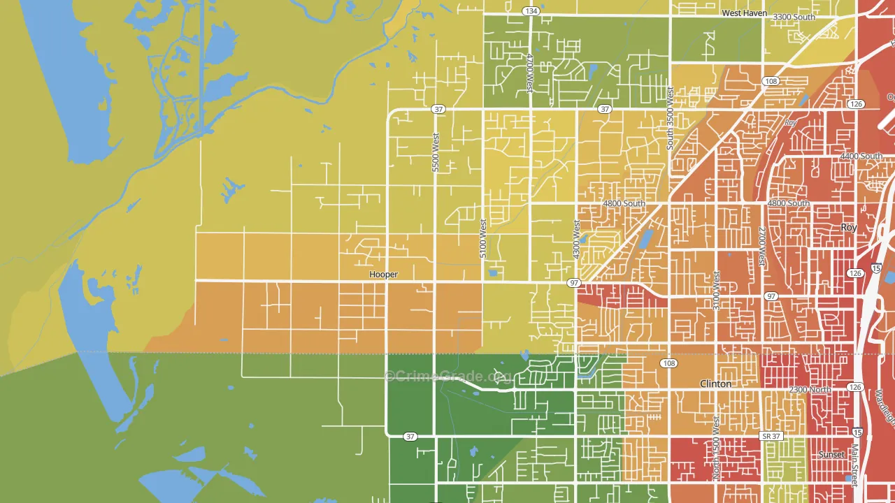 Hooper, UT Map of Drug-Related Crime Rates
