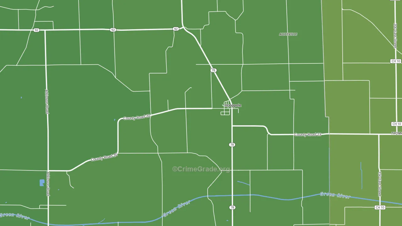 Hooppole, IL Map of Drug-Related Crime Rates