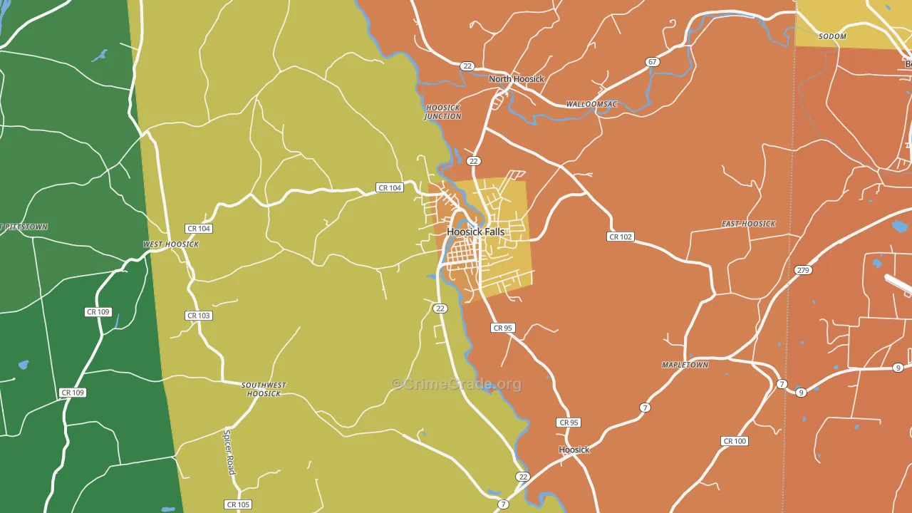 Hoosick Falls, NY Map of Drug-Related Crime Rates