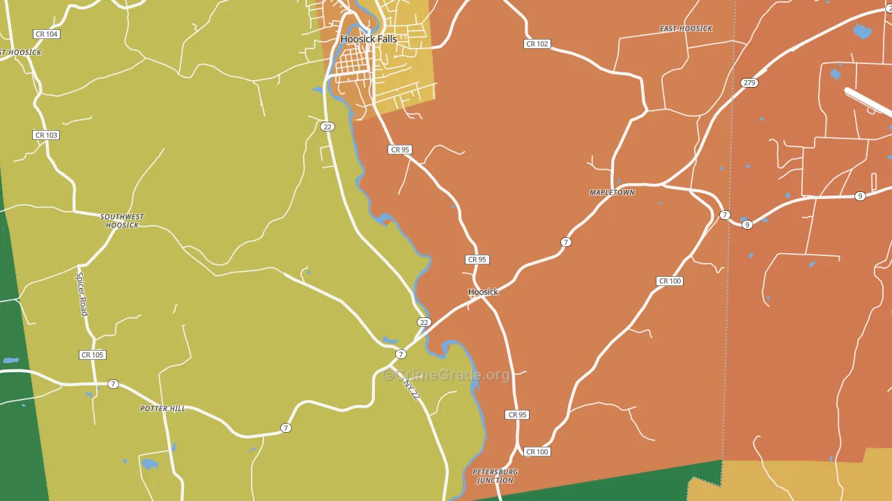 Hoosick, NY Map of Drug-Related Crime Rates