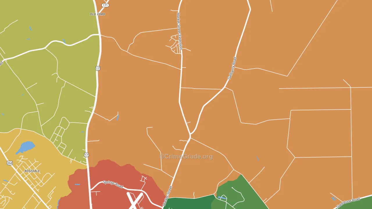 Hootentown, NC Map of Drug-Related Crime Rates