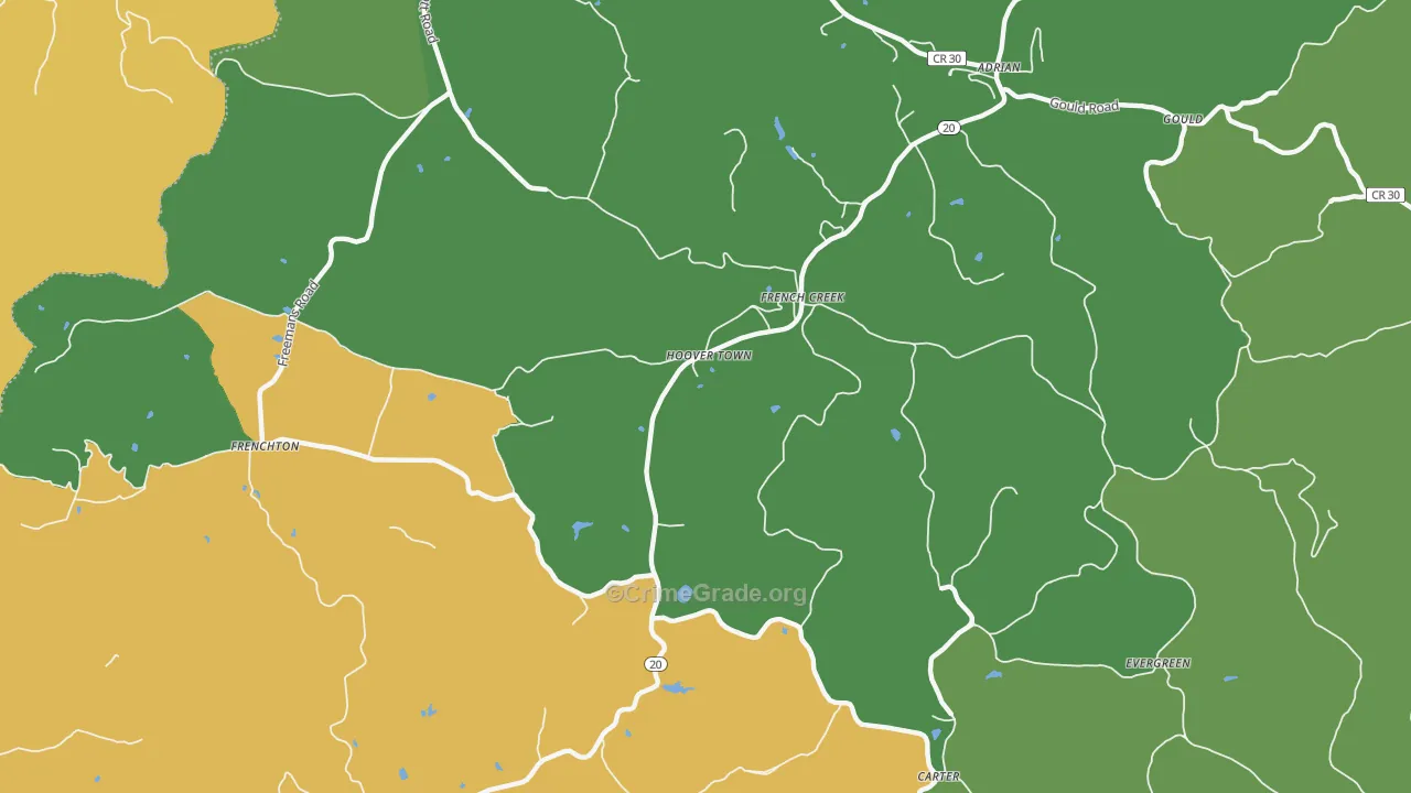 Hoover Town, WV Map of Drug-Related Crime Rates