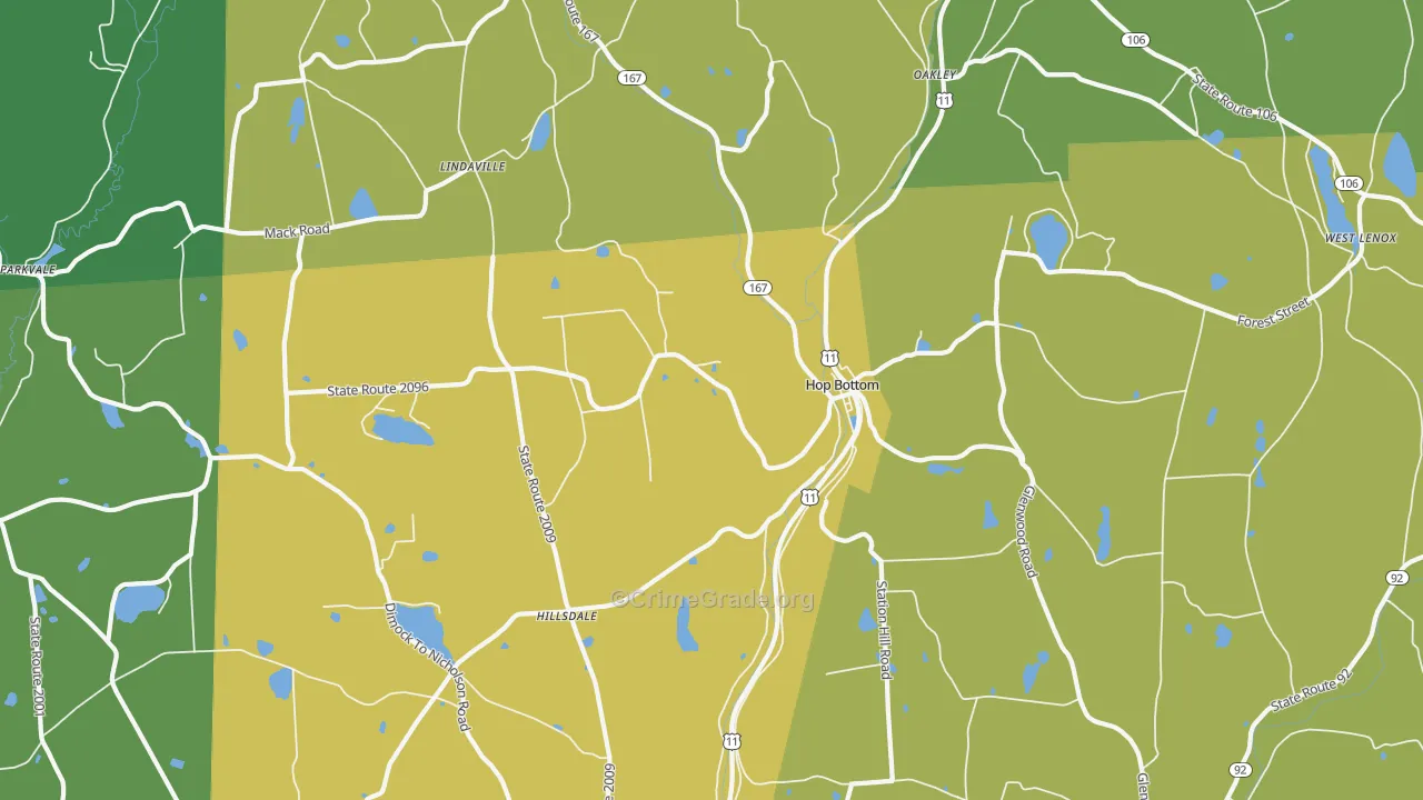Hop Bottom, PA Map of Drug-Related Crime Rates