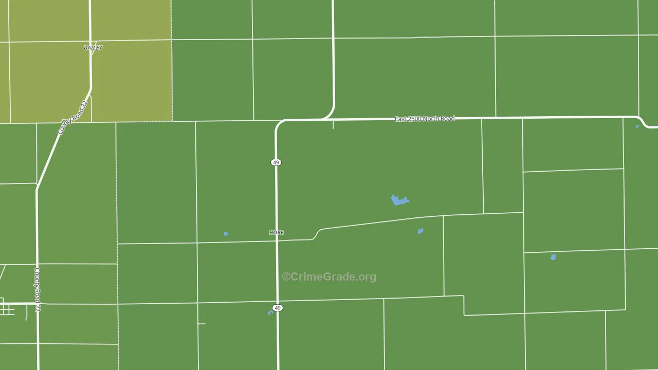 Hope, IL Map of Drug-Related Crime Rates