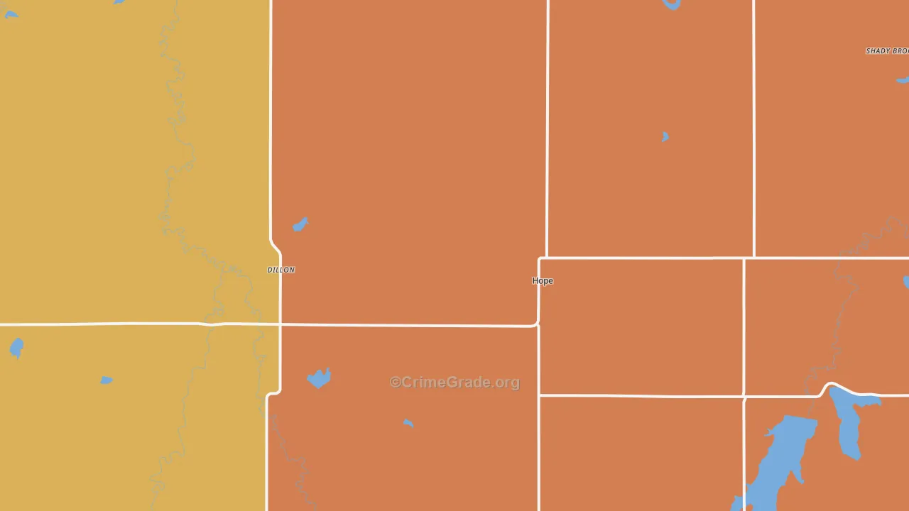 Hope, KS Map of Drug-Related Crime Rates