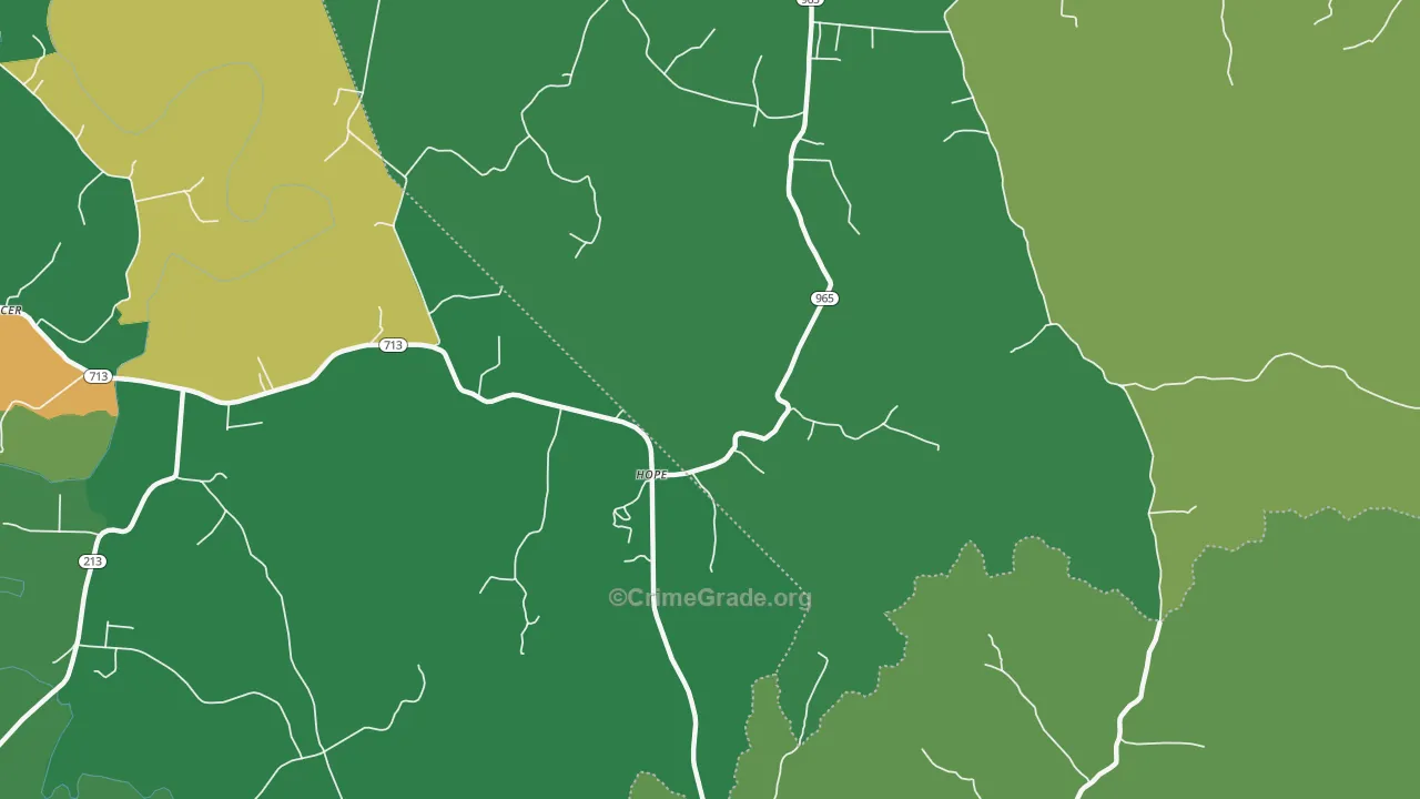 Hope, KY Map of Drug-Related Crime Rates