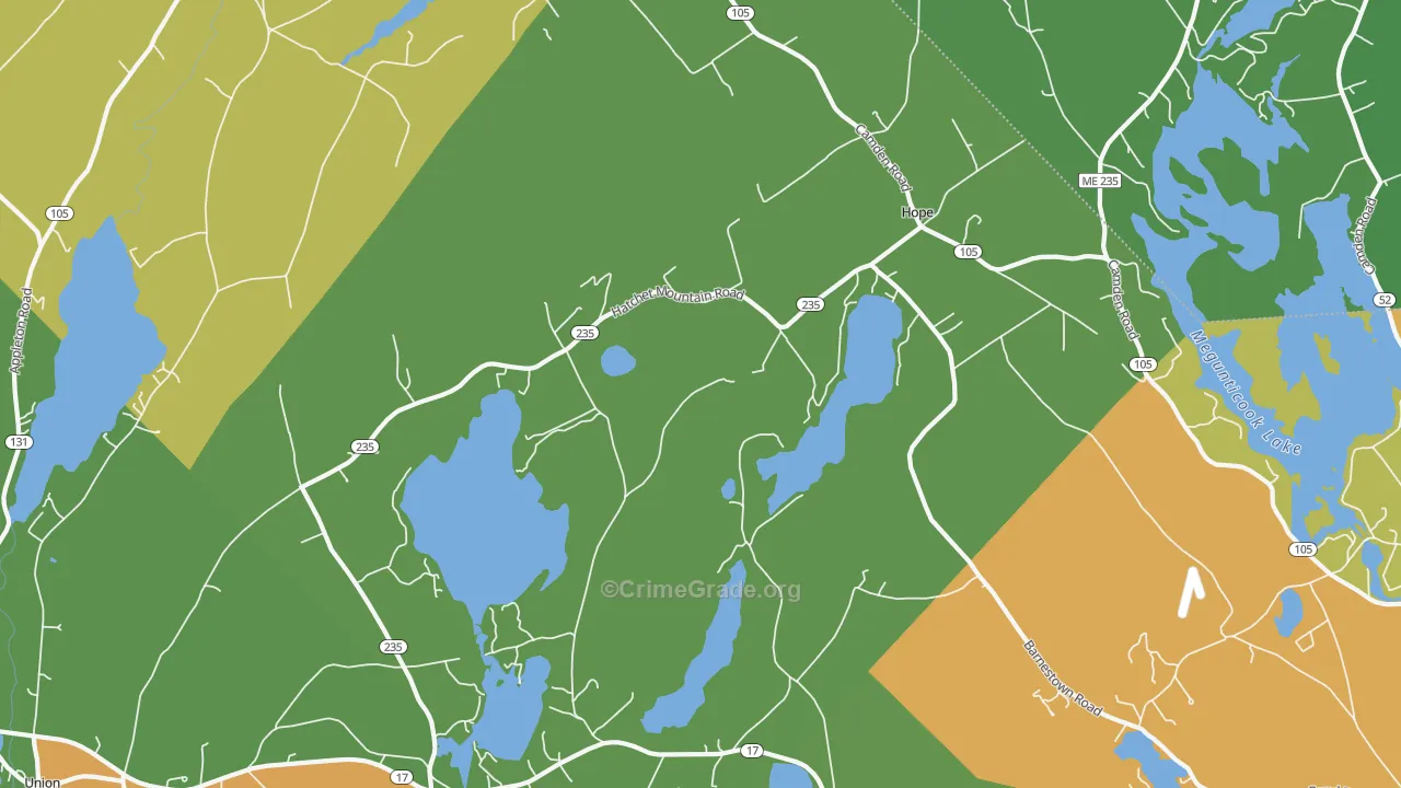 Hope, ME Map of Drug-Related Crime Rates