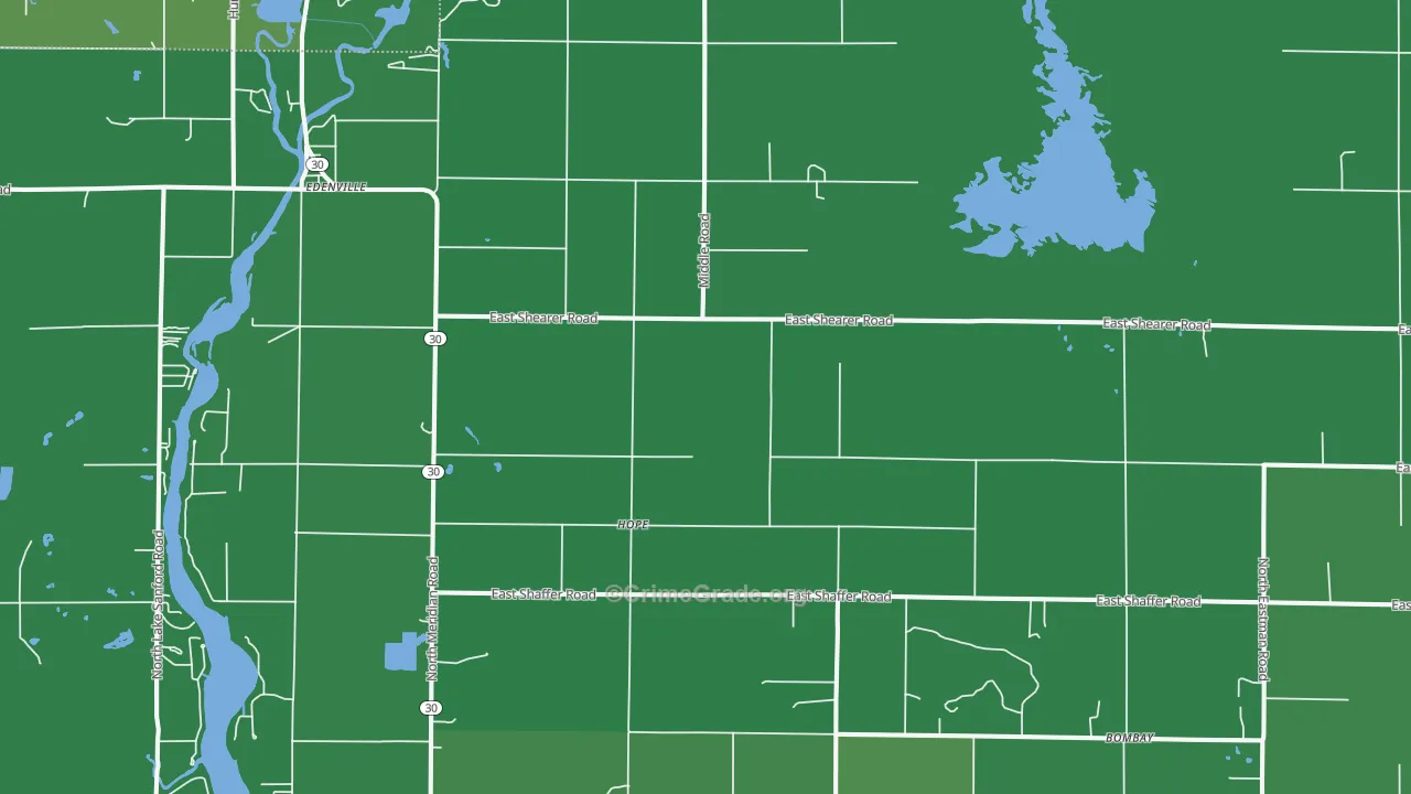 Hope, MI Map of Drug-Related Crime Rates